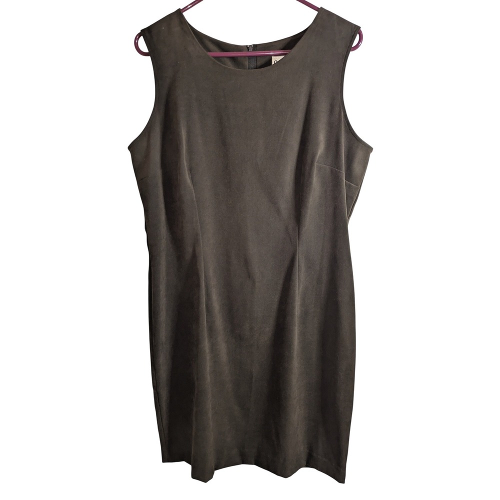 Sheri Martin Vintage 90s Brown Faux Suede Midi Dress Size 14‎